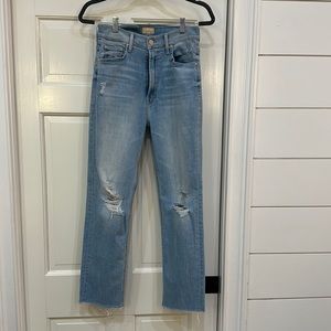 COPY - Mother denim jeans, high waisted ankle fray, slightly distressed. Size 6…